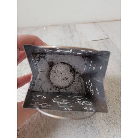 Silver snowman AS IS snowflake tea light holder Xmas decor - Picture 6 of 8